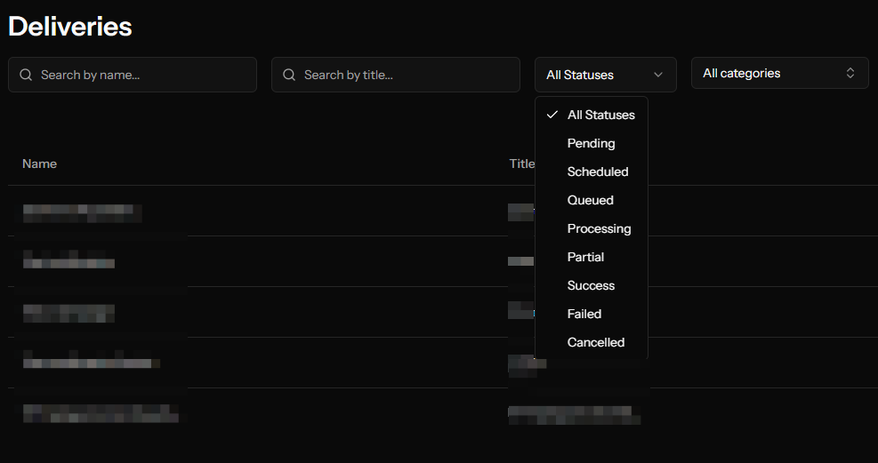 Using filters to find specific notifications in OCM Pulse