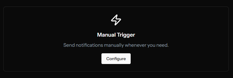 Accessing the Manual Trigger configuration in OCM Pulse