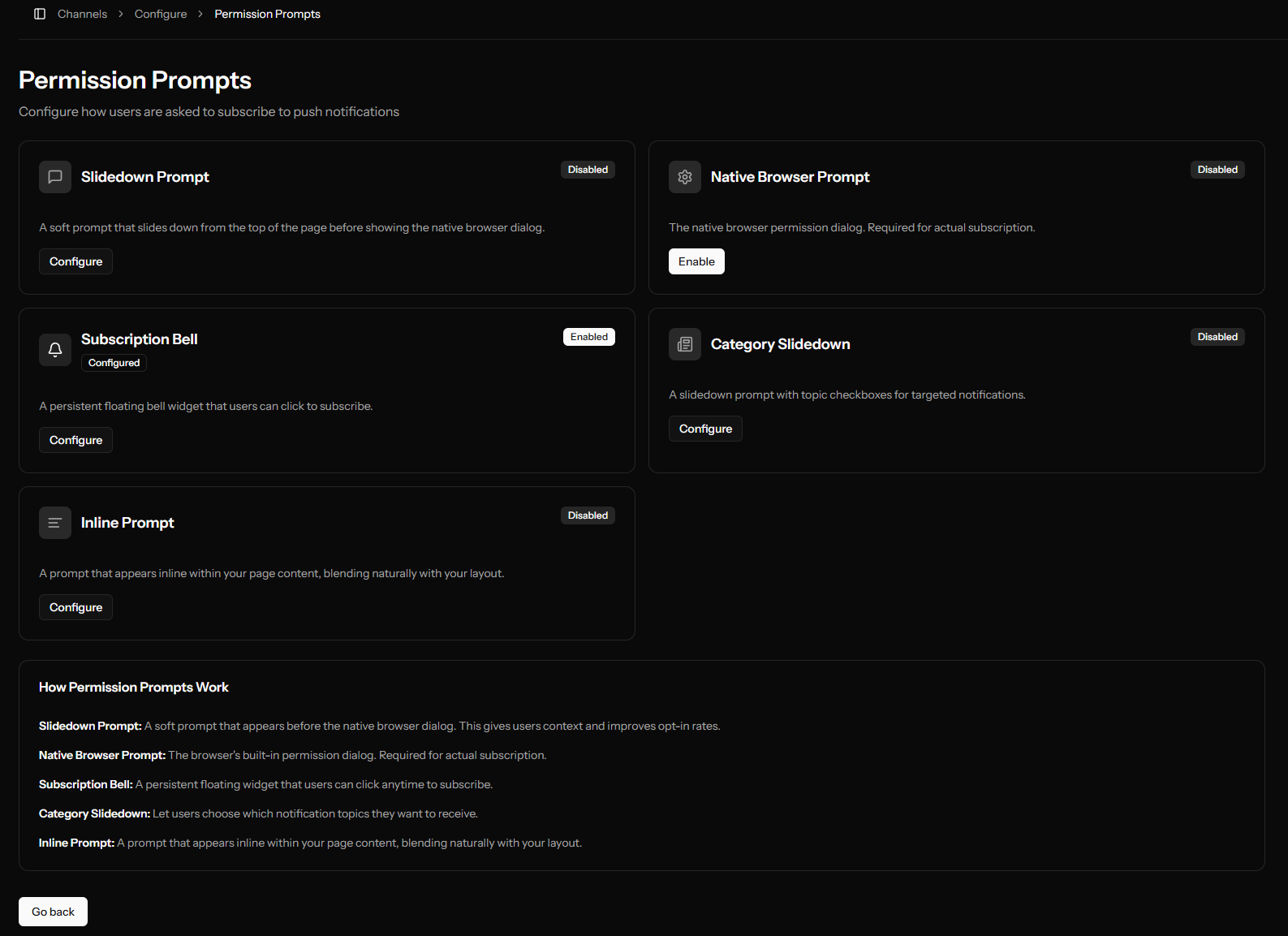 Overview of available prompt types in OCM Pulse