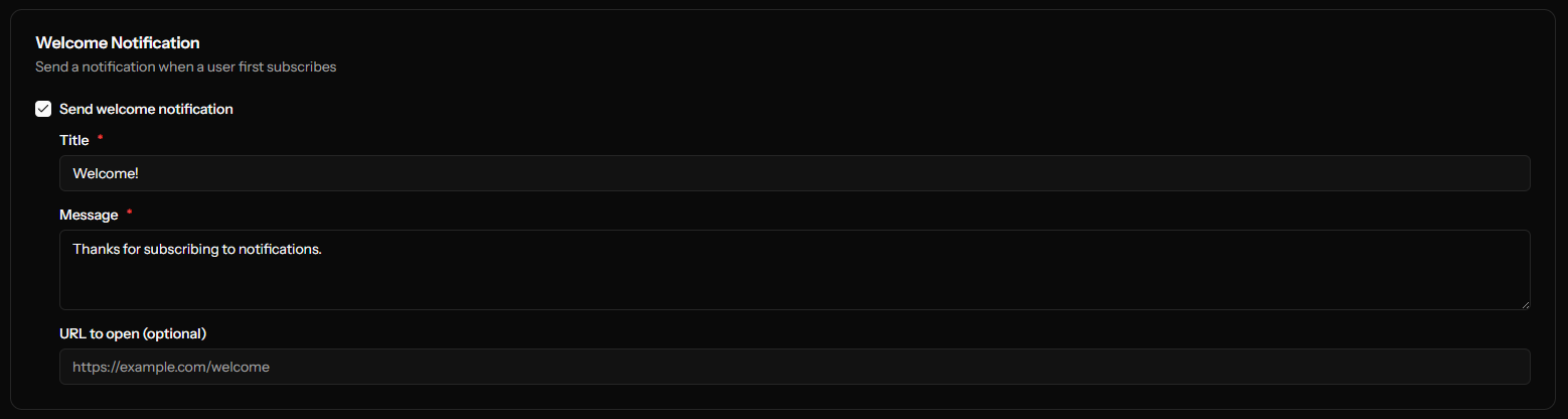 Setting up an automated welcome notification for new subscribers