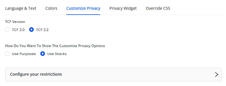 Customize Privacy